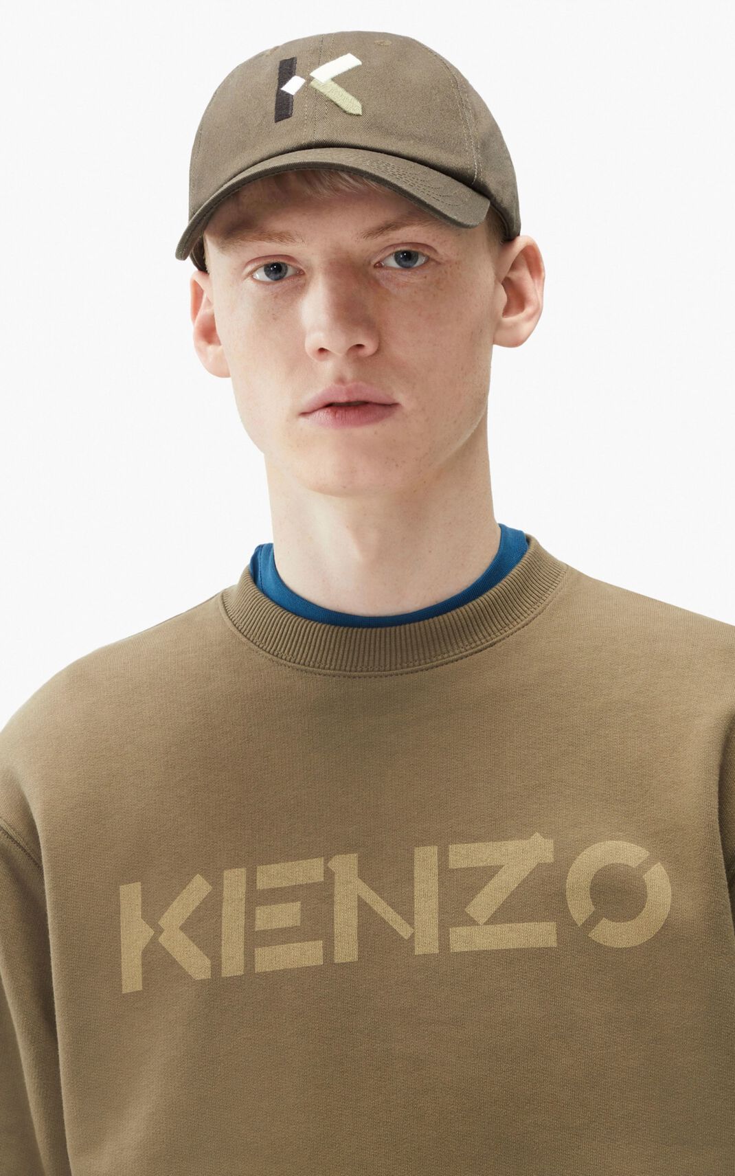 Kenzo Logo Sweatshirt Erkek Açık Gri | 7824-PCMJO